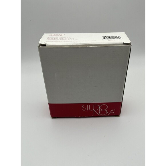 Studio Nova Holiday Bells Basket With Handle Christmas Seasonal Candy Nut Dish - Picture 6 of 6